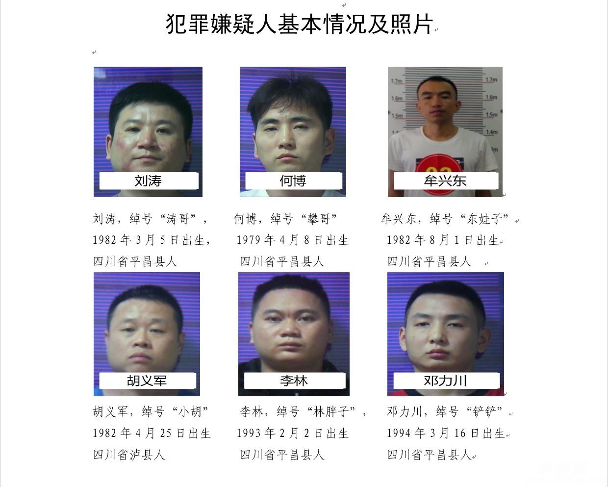 平昌县公安局关于公开征集刘涛等人违法犯罪线索的通告