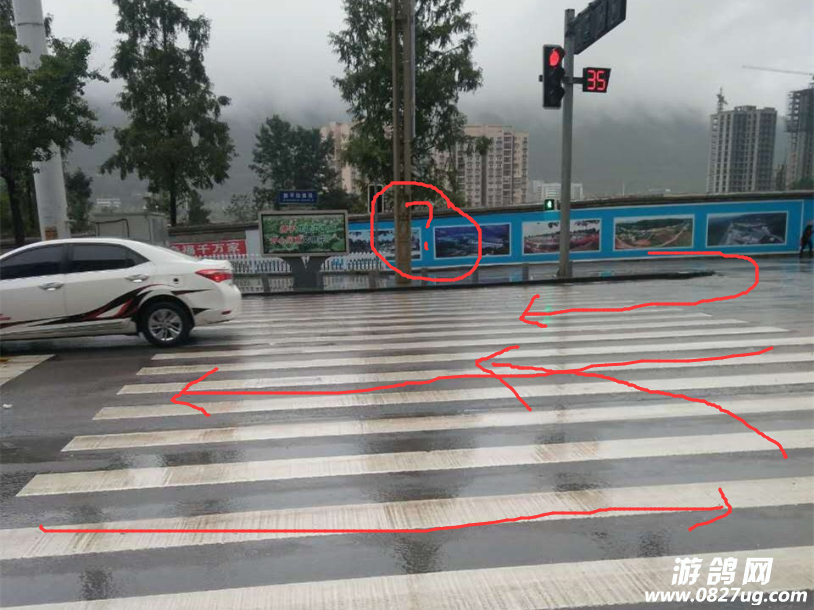 红绿灯路口实线图片